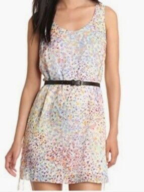 BCBGENERATION Sleeveless Dress White Multicolor Size Large